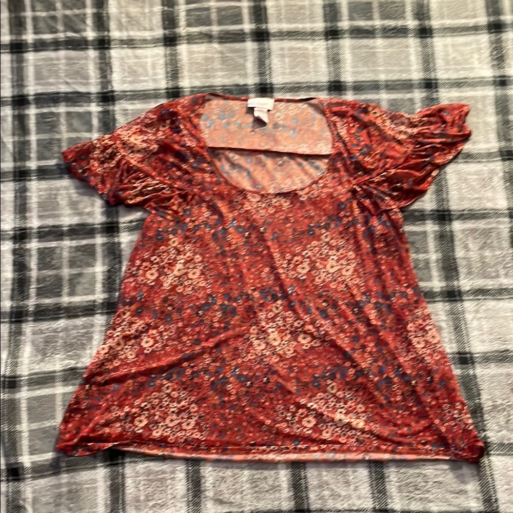 Floral Red Women's Top